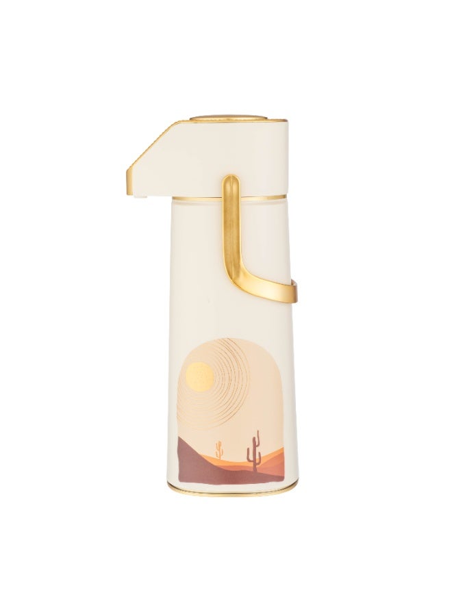 ريفان 🫖 ترمس ضغط ريفان فاكيوم 1.0 لتر – كريمي بلمسة ذهبية ✨ - Image 2